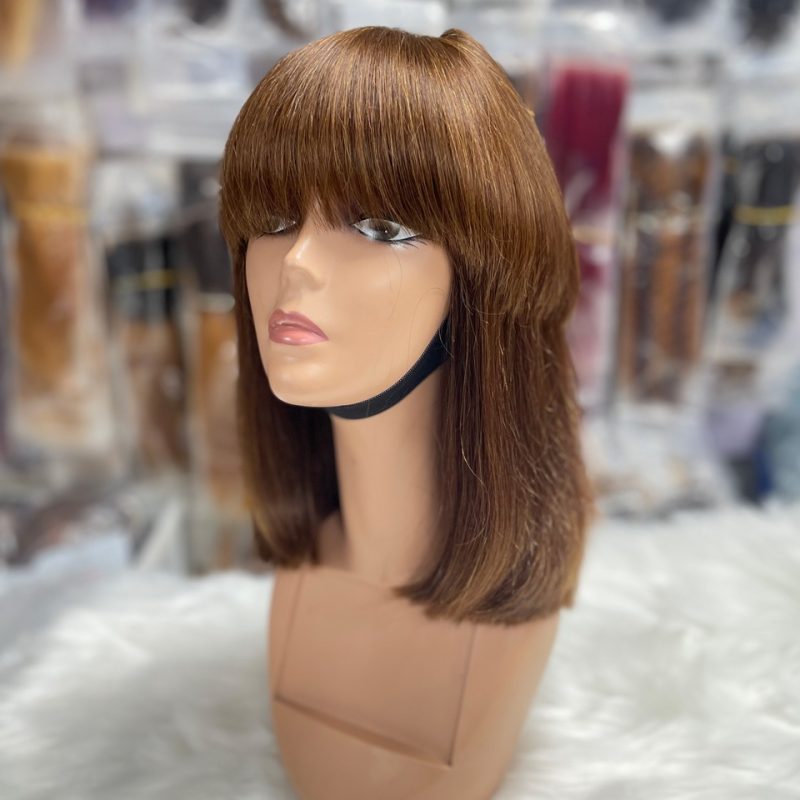 Brazilian Hair Straight Bob Wig With Bang - 图片 4